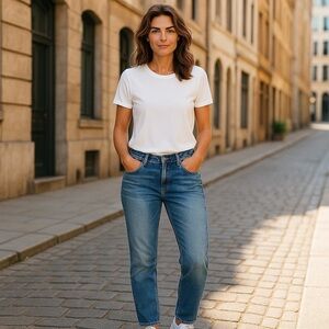 Vigoss Women’s 3/4 27x28 Blue Lt Wsh Heritage Fit Chelsea Boyfriend Denim Jeans